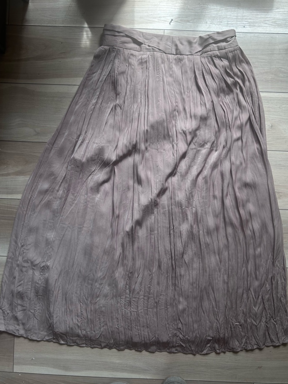 Taupe crinkle maxi normcore fairycore layered skirt by chicos Sz 1.5